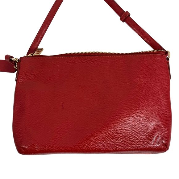 COACH F52881 Crossgrain Leather East West Crossbody Red + Envelope Clutch, Tag - Picture 9 of 10